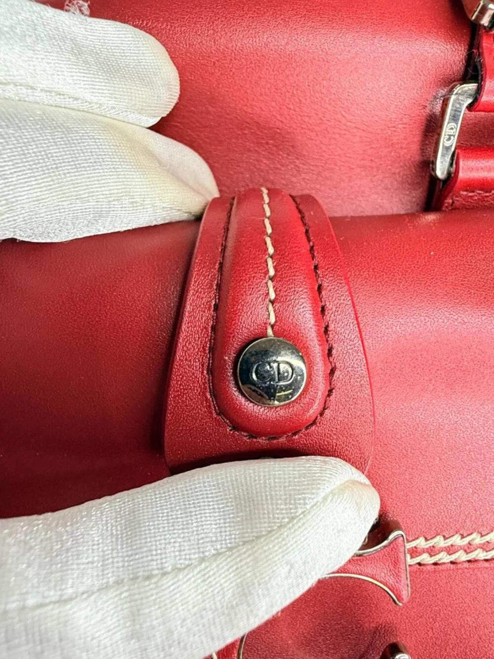 Christian Dior Large Detective Red Leather Bag 2005 John Galliano